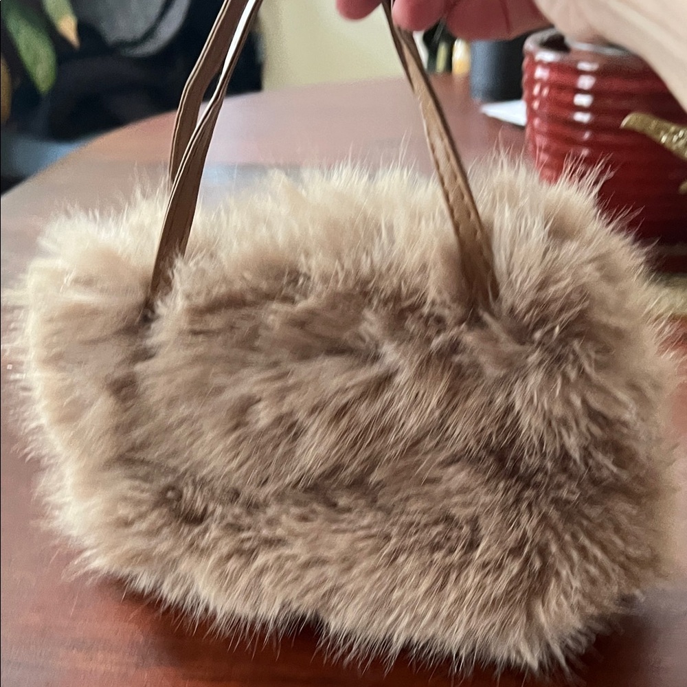 Faux Fur Tan Handbag